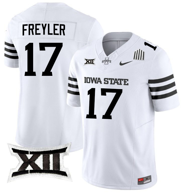 Beau Freyler Jersey,Iowa State Cyclones #17 Beau Freyler College Jersey Youth-2024 White